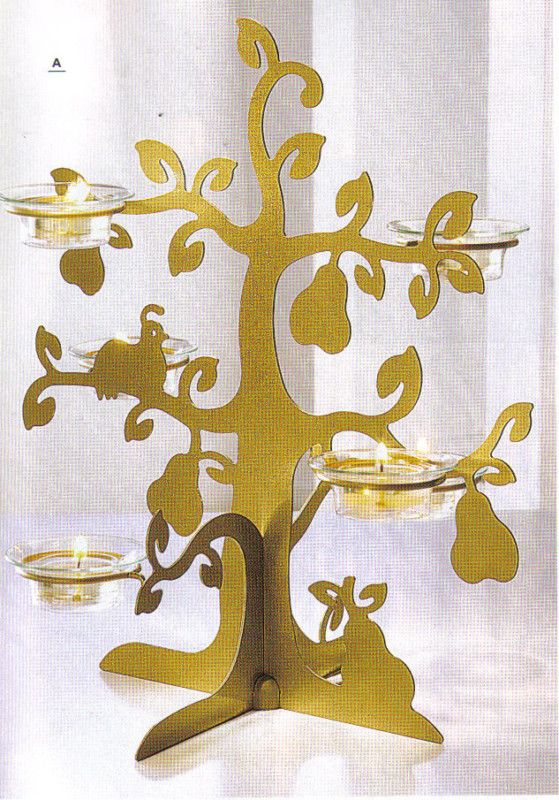 PARTYLITE GOLDEN PEAR TEALIGHT TREE P9957  