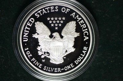 2004 W PROOF SILVER AMERICAN EAGLE WITH MINT BOX & COA  