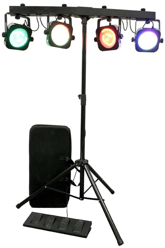   QUADPAR MKII   RGB LED 4XLED FOLDABLE PAR SYSTEM WITH PEDAL AND STAND