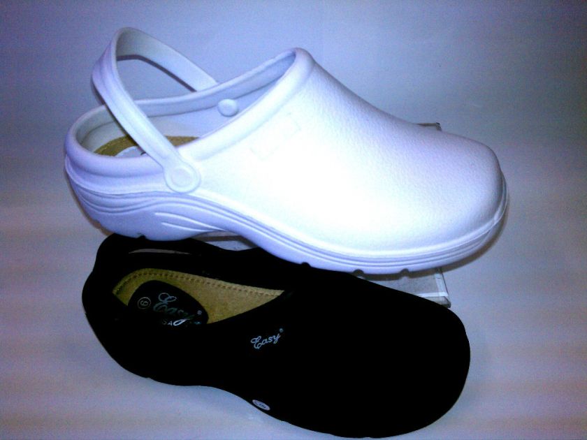 NEW WOMENS CLOG SANDAL GARDEN SHOE WHITE BLACK ALL SZS  