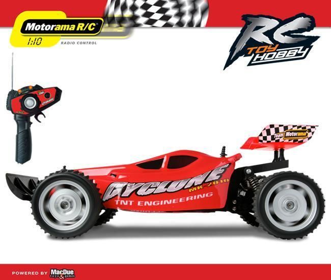 MOTORAMA R/C 1/10 CYCLONE II RADIO CONTROL 49MHz NEW RED 49702  