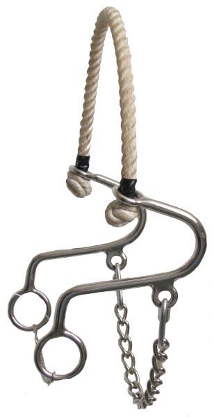 SHOWMAN SS Rope Nose Hackamore Bit 5.5 Cheeks  