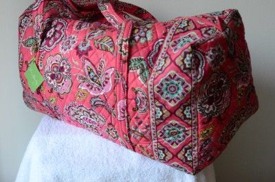 NWT VERA BRADLEY Large Duffel in Call me Coral fast shipping  