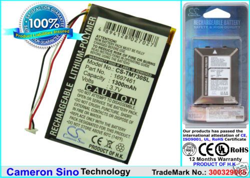 Replacement for TomTom Go 930T 1300mAh Battery  