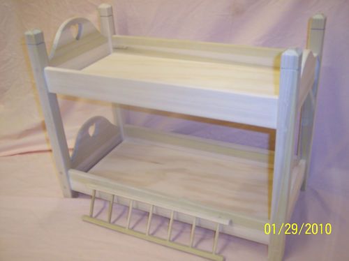 UNFINISHED BUNK BED, FITS AMERICAN GIRL FURNITURE  