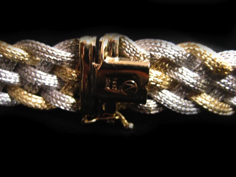 Ladies 14K Yellow & White Gold Necklace & Bracelet Set  