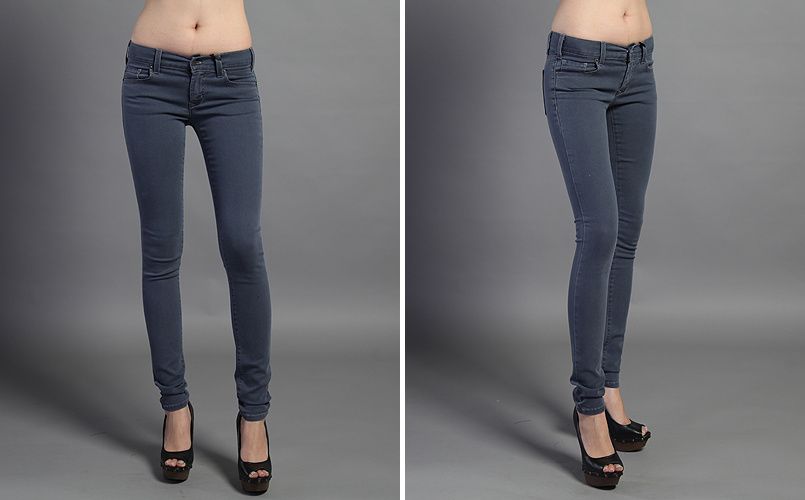 MOGAN 0~15 Grey Premium DENIM Super SKINNY JEANS Stretch Jeggings SEXY 