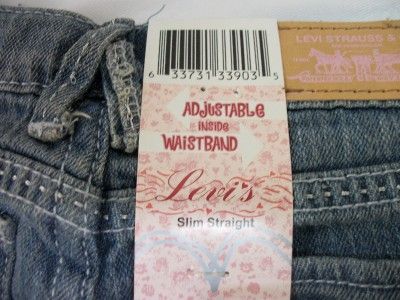 Levis Girls Slim Straight Antique Chic Jeans 6X  