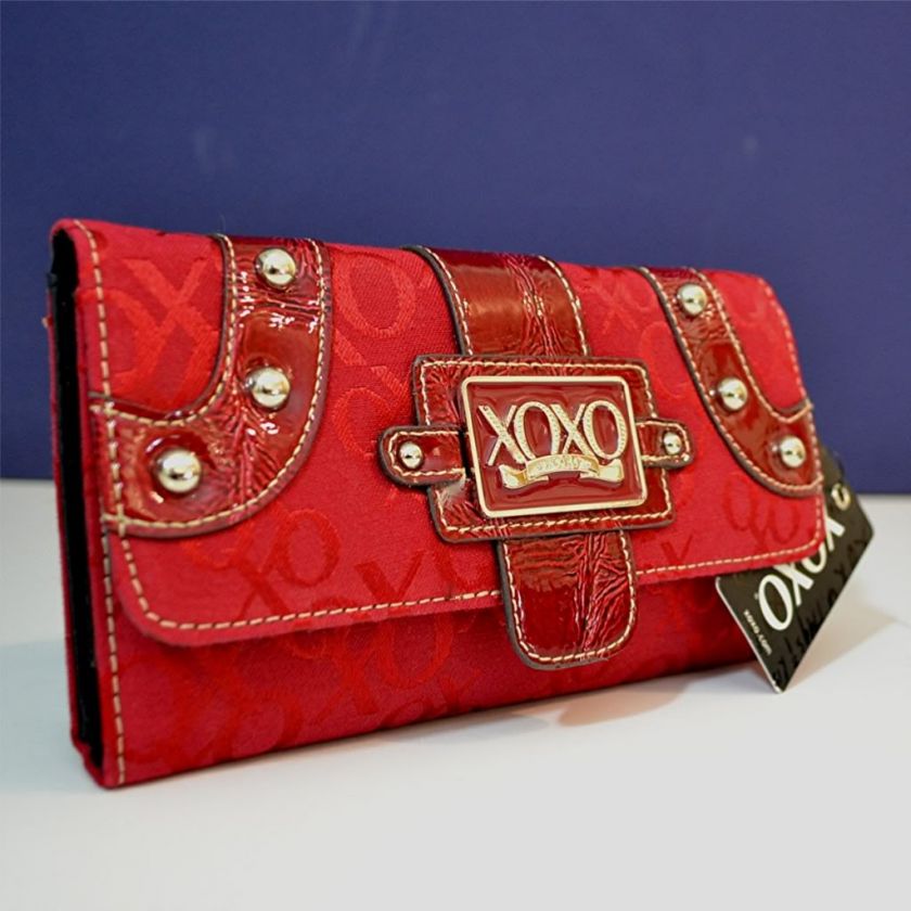 XOXO Red Jilly Checkbook Wallet Clutch 047417781399  