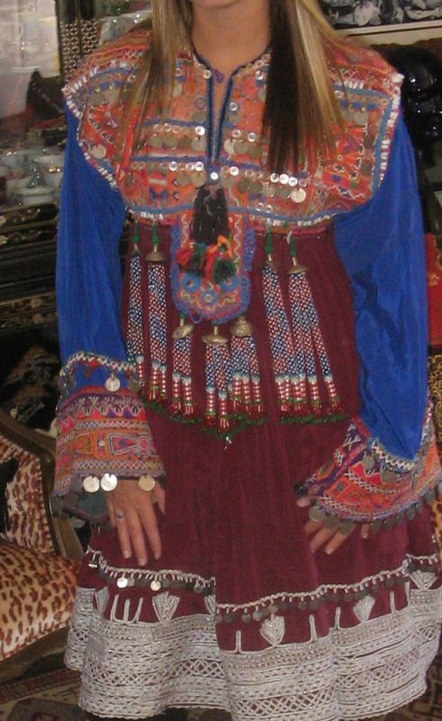 TURKOMAN DRESS  GREAT BEAD WORK COINS ORNATE  