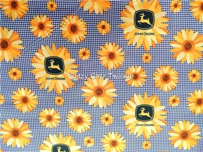 New John Deere Sunflower Logo Fabric Fat Quarter FQ  