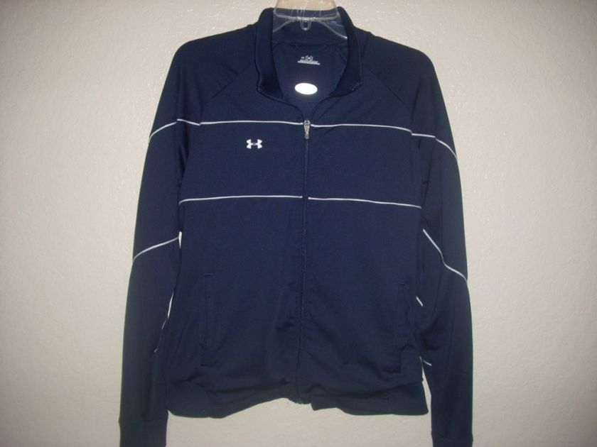 Mens UNDER ARMOUR Blue & White Zip Up Jacket M Nice  