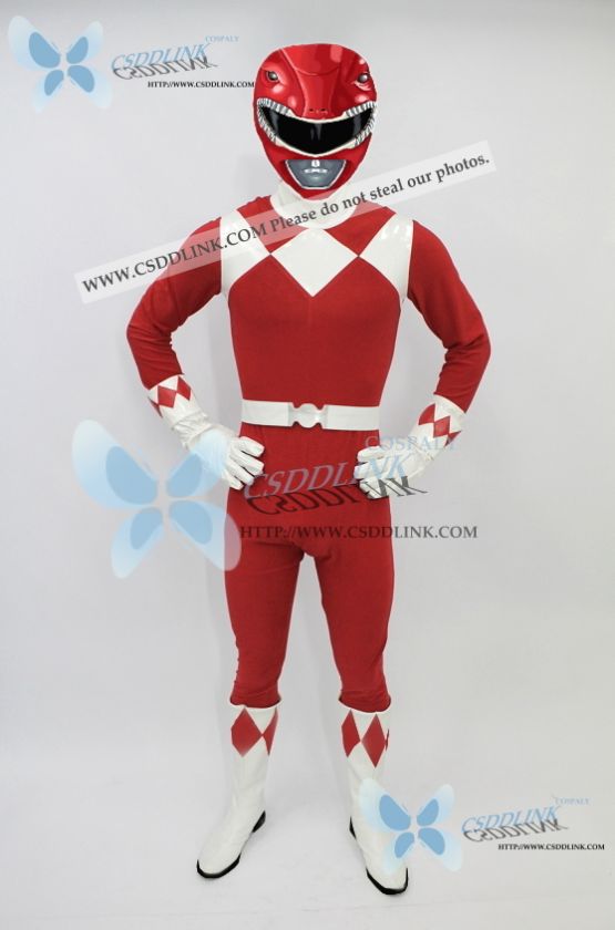 Power Red Ranger Cosplay Costume Rangers Any Sizes CS  