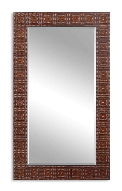 Large Old World Tuscan Metal Wall Mirror Floor Mirror  