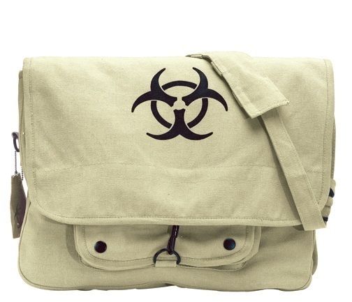 KHAKI BIO HAZARD VINTAGE MILITARY BAG  