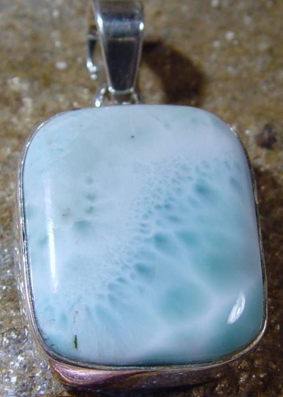 New Sterling Silver Jewelry Larimar Gemstone Pendant  