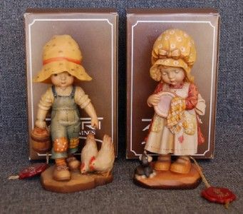 ANRI SARAH KAY LTD ED 6 HAND CARVED MORNING CHORES FIGURE 780/2000 