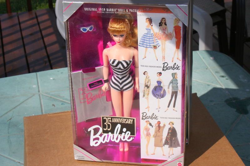 1959 BARBIE #1 Reproduction DOLL 35TH ANNIVERSARY DOLL ORIGINAL BOX 