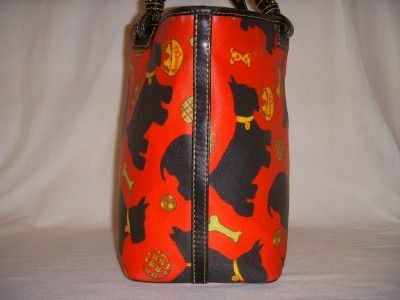   & BOURKE XL MULTI COLOR SCOTTIE DOG TOTE/PURSE/SHOULDERBAG  