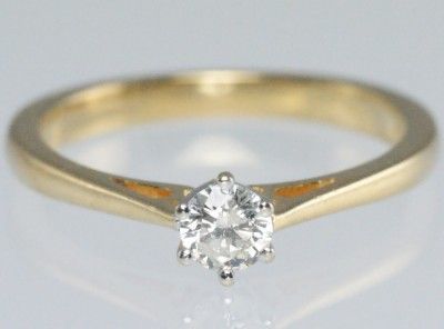   Solitaire Diamond single stone Ring. 0.25 ct with IGM report.  