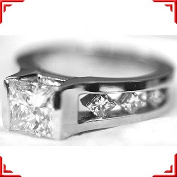carat PRINCESS cut DIAMOND ENGAGEMENT WEDDING RING & BAND set 1.01 
