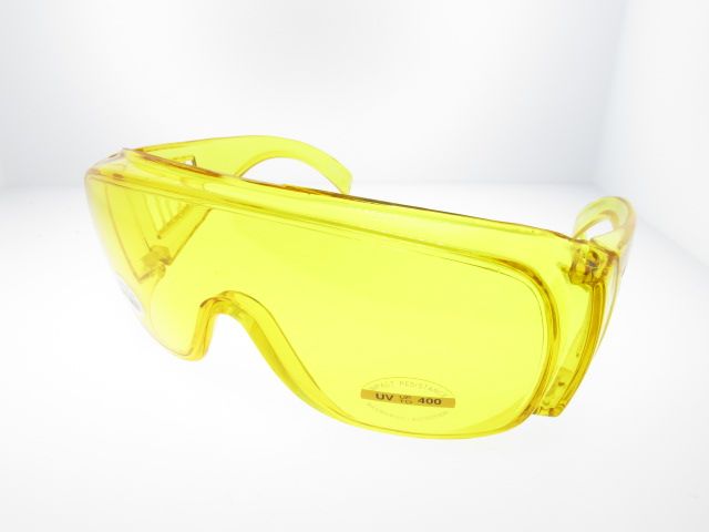   Driving Yellow Lens Shield Sunglasses Fits Over Prescription Glasses
