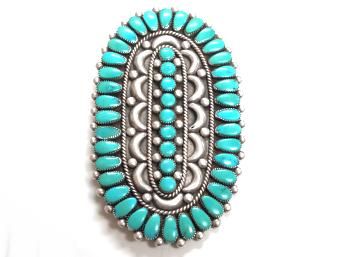 Alice Quam–Turquoise Cluster Pin–Circa 1970s Collectors  