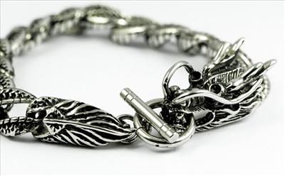 11.4 316L Stainless Steel Chinese Dragon Mens Bracelet 4B003 