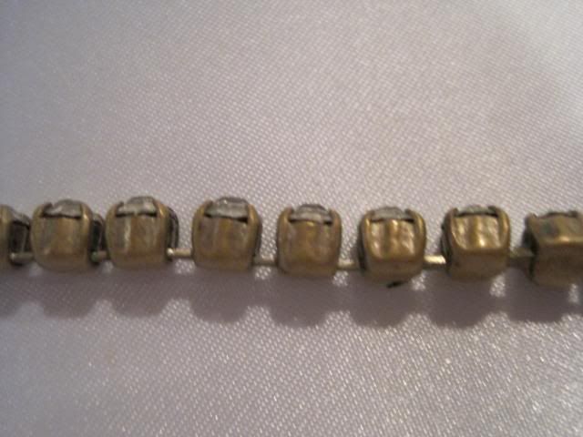 Vintage Crystal Rhinestone Tennis Bracelet Gold Tone  