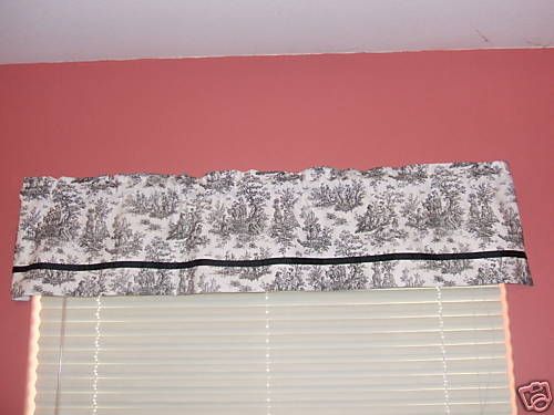   French Country Life Toile Grosgrain Valance Window Treatment  