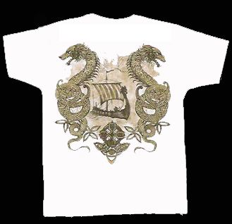 VIKING SHIP W/ DRAGONS T SHIRT asatru odinism pagan odin thor norse 