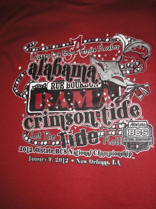 ALABAMA CRIMSON TIDE BCS NATIONAL CHAMPIONSHIP 2012 SHIRT NEW  