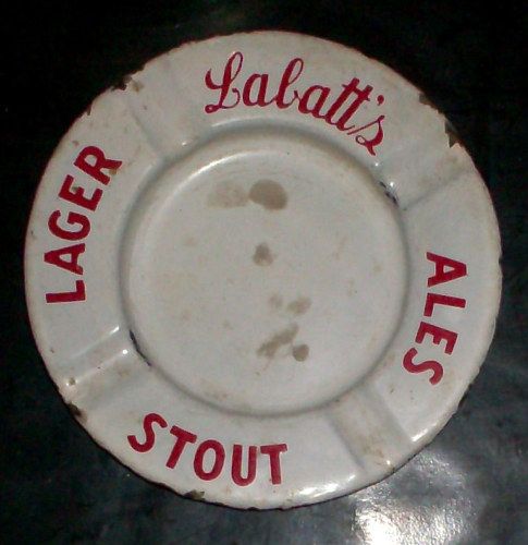 VINTAGE 1930 LABATTS ALE PORCELAIN BEER ASH TRAY * 1A  