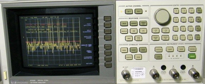 Calibrated HP Agilent 8753C Opt 006 6GHz Network Analyzer with Brand 