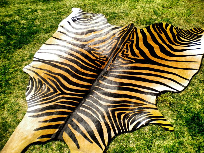 ZEBRA Print/Printed COWHIDE SKIN Rug COW HIDE DC3186  