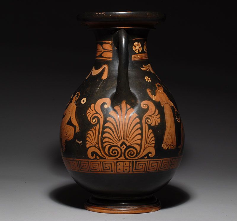 Ancient Greek Apulian Red Figure Pelike Vase  