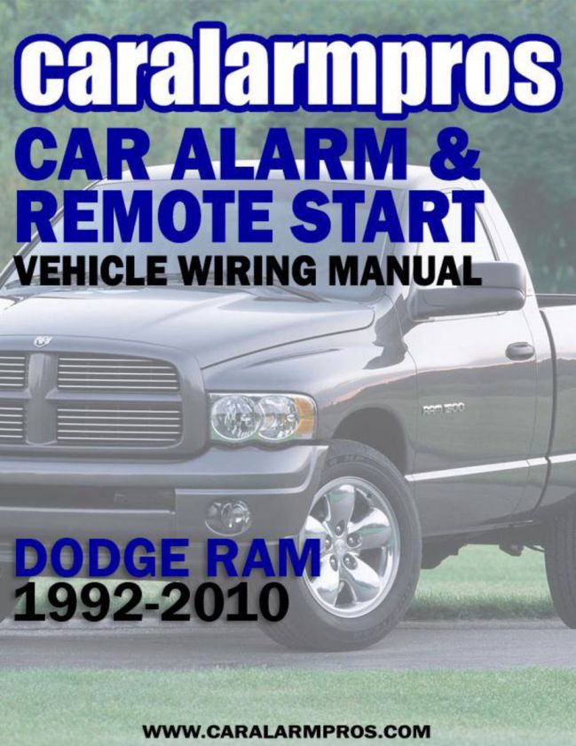   Pickup 1992 2010 Car Alarm Remote Auto Starter Install Guide  