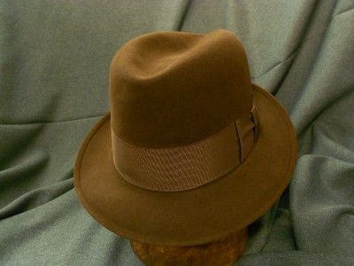 1961 Vintage Pilgrim Cavanaugh Edge Fedora Hat, Brown  