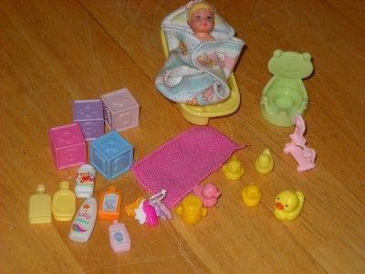 Barbie Krissy Baby Scrub a Dub Dub Tub Lot Accessories  