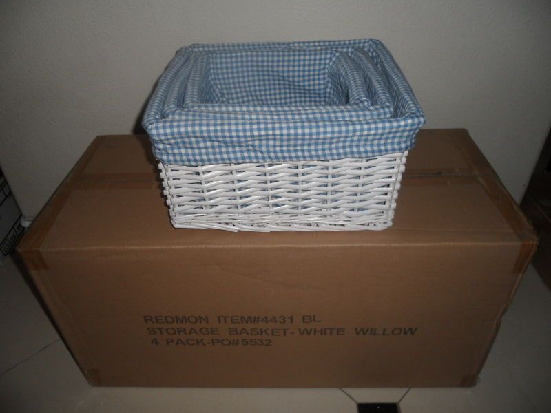   12 Pcs White Wicker Nesting Baskets Storage Gift Baby Christmas  