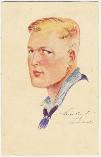 Scouts, Márton L., German Boy Scout, old postcard  