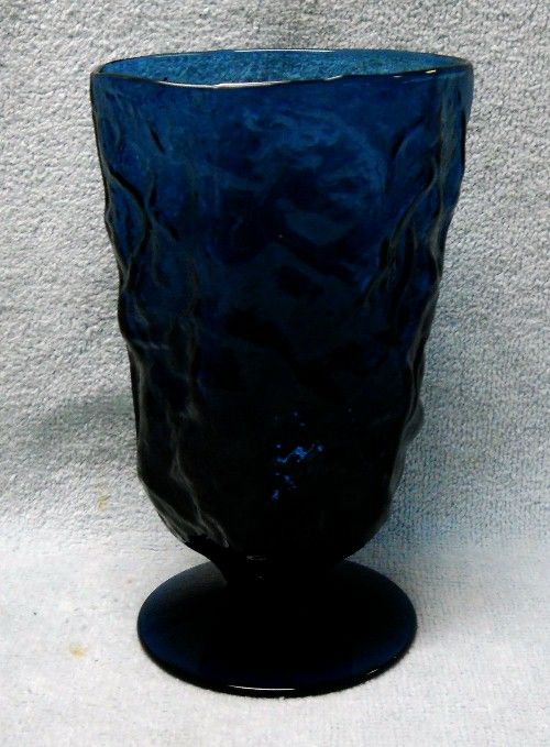 SENECA crystal DRIFTWOOD 1980 Dark Blue pattern WATER Goblet  