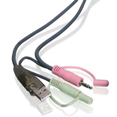 IOGEAR G2L8D02U 6ft (2m) Dual Link DVI D USB 2.0 KVM Cable  