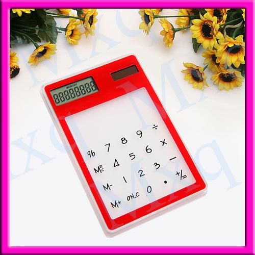 Transparent Solar Power Touch Screen Keypad Calculator  