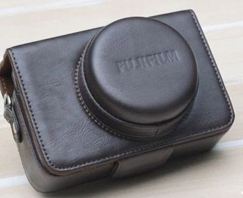 Leather Camera Bag Case For Fujifilm FUJI Finepix X10 LC X10 Dark 