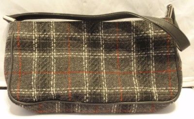 Casual Corner Gray Plaid Wool Purse Handbag Pocketbook  