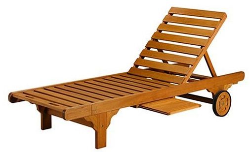 NEW Strathwood Hardwood Teak Chaise Patio Chair Lounge  