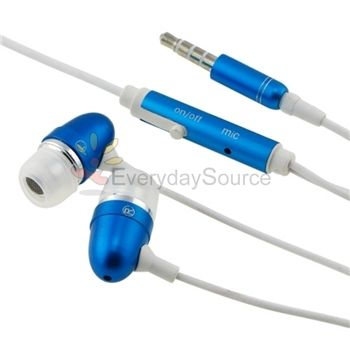   in ear stereo headset w on off mic blue quantity 1 enjoy hands free