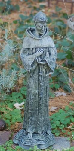 backyard patio garden st francis lawn garden statue moss