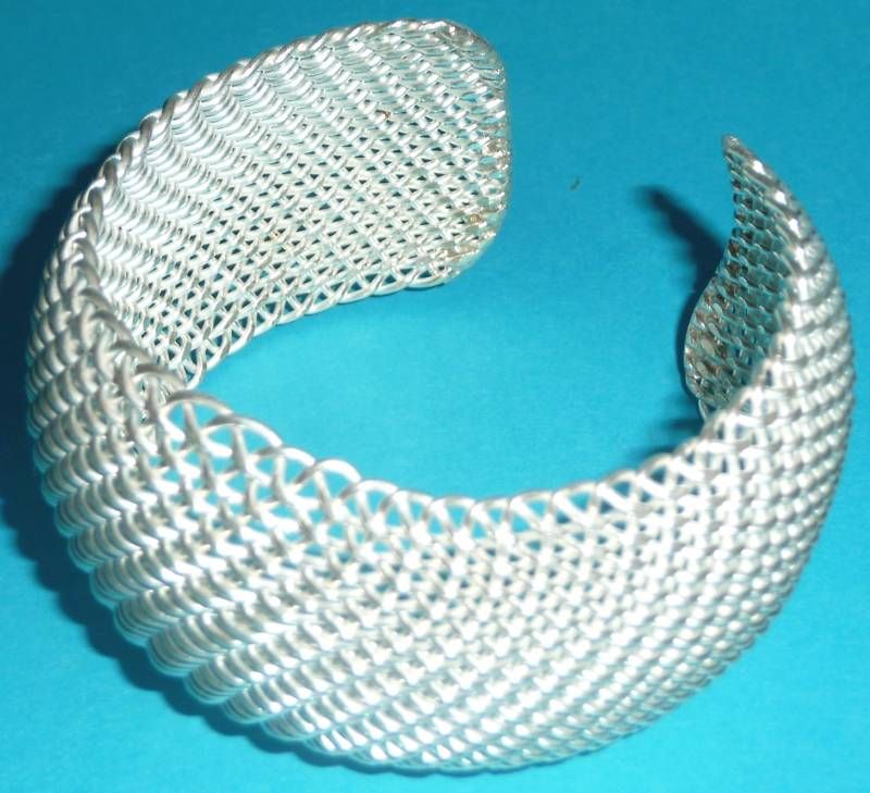   Cuff Bracelet, Silver Cuff Bracelet, Silver Woven Cuff Bracelet  